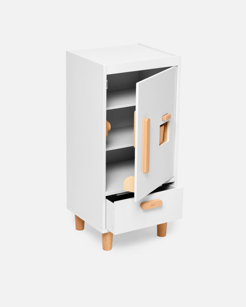 The Play Kitchen + Fridge + Shopping Cart